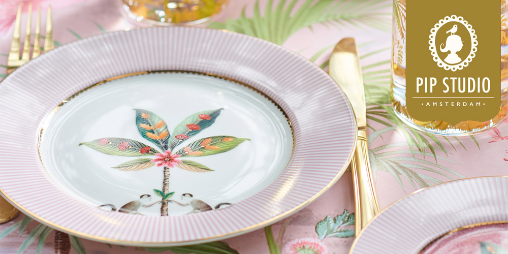 Geschirr im Design La Majorelle Pink von Pip Studio