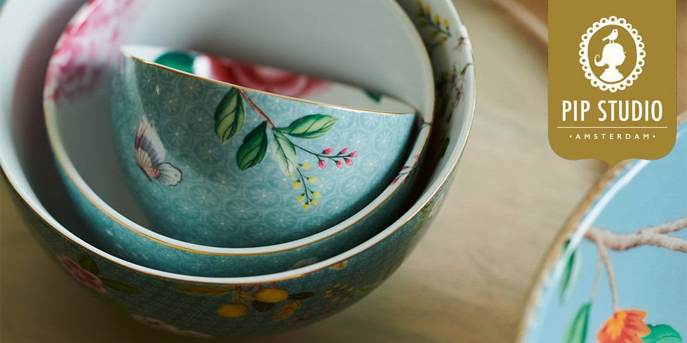 Geschirr im Design Blushing Birds Blue von Pip Studio