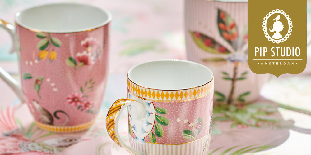 Geschirr im Design La Majorelle Dark Pink von Pip Studio
