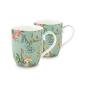 Preview: Pip Studio, Tassenset, Jolie Flowers Green, 145 ml, Art.-Nr. 51.002.300