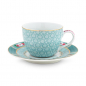 Preview: Pip Studio, Espressotassen Set mit Untersetzer, Blushing Birds Blue 120 ml, Art.-Nr. 51.004.087