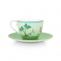 Preview: Pip Studio, Tasse mit Untersetzer, Jolie Gold Dots Green, 280 ml, Art.-Nr. 51.004.131