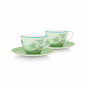 Preview: Pip Studio, Espressotassenset mit Untersetzer, Jolie Gold Dots Green, 280 ml, Art.-Nr. 51.004.133