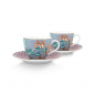 Preview: Pip Studio, Espressotassen Set mit Untersetzer, Flower Festival, Hellblau, 120 ml, Art.-Nr. 51.004.138