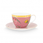 Preview: Pip Studio, Tasse mit Untersetzer, La Majorelle Dark Pink, 280 ml, Art.-Nr. 51.004.134