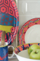 Preview: Images d'Orient coffee mug set with 4 mugs, saucers and gift box, Birds of Paradise, 210 ml, colourful, item no. POR313221