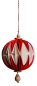 Preview: Casalanas Christbaumschmuck, Kugel mit Zierperle aus Holz, 9x9 cm, rot-weiß, Art.-Nr. 3351