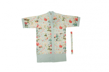 Casalanas Kimono Mantel, Sakura, 107x62 cm, türkis-rosa, 100% Baumwolle, Art.-Nr. 3177