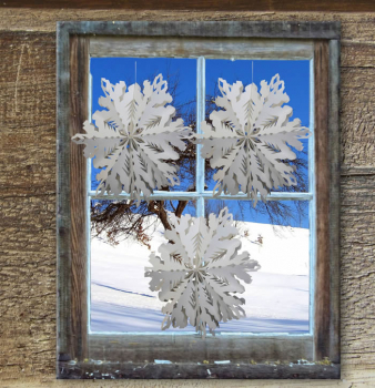 Casalanas Fensterdeko, Schneeflocke Dust, Ø 21 cm, weiß, Art.-Nr. 3405