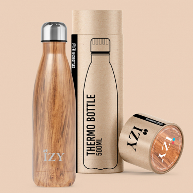 IZY Bottle, Orignal Collection, Thermo Bottle, Design Brown, 500 ml, incl. giftbox, item no. IZY4004