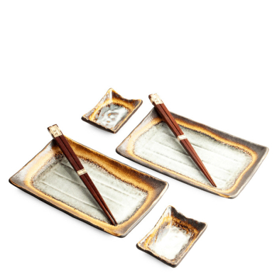 Edo Japan, Sushi Set With Giftbox, Brown/Black, 6 Pcs, 22x12.5x2 cm, Item No. 6044178