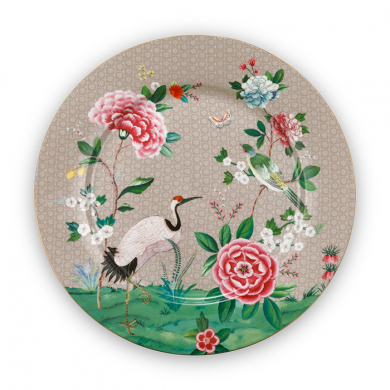 Pip Studio,Plate, Blushing Birds Khaki, Ø 32 cm, Art.-Nr. 51.001.214