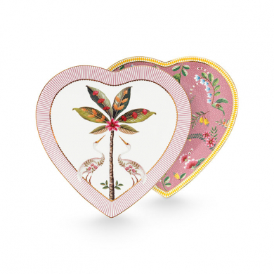 Pip Studio, Teller Set, Heart Shape, La Majorelle Dark Pink, Ø 21.5 cm, Art.-Nr. 51.001.282