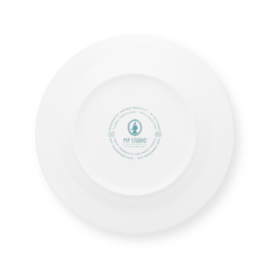 Pip Studio, Plate, Flower Festival Scallop, Red- Light Blue, Ø 26,5 cm, Art.-Nr. 51.001.286
