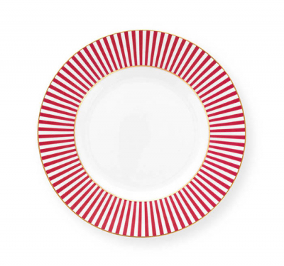 Pip Studio, Teller, Royal Stripes Dunkelrosa, Ø 12 cm, Art.-Nr.51.001.343