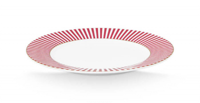 Pip Studio, Teller, Royal Stripes Dunkelrosa, Ø 17 cm, Art.-Nr.51.001.344