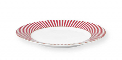 Pip Studio, Teller, Royal Stripes Dunkelrosa, Ø 21 cm, Art.-Nr.51.001.345