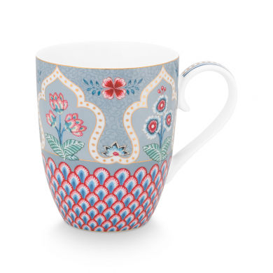 Pip Studio, Tasse, Flower Festival Scallop Deco, Hellblau, 350 ml, Art.-Nr. 51.002.309