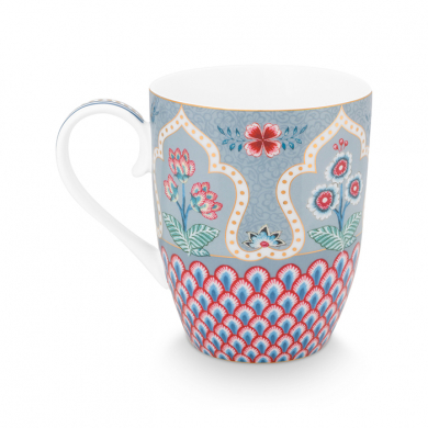 Pip Studio, Tasse, Flower Festival Scallop Deco, Hellblau, 350 ml, Art.-Nr. 51.002.309
