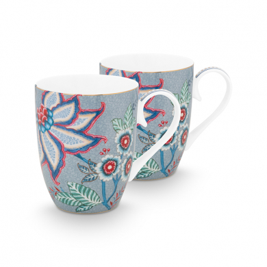 Pip Studio, Tassenset, Flower Festival, Hellblau, 350 ml, Art.-Nr. 51.002.313