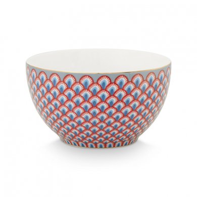 Pip Studio, Schale, Flower Festival Scallop, Rot-Hellblau, Ø 9,5 cm, Art.-Nr. 51.003.187