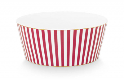 Pip Studio, Schale, Royal Stripes Dunkelrosa, Ø15 cm, Art.-Nr.51.003.227