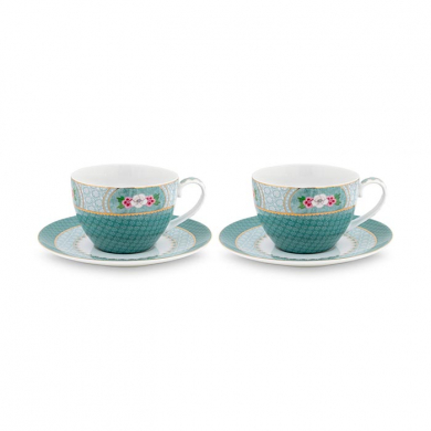 Pip Studio, Tassenset mit Untersetzer, Blushing Birds Blue, 280 ml, Art.-Nr.51.004.085