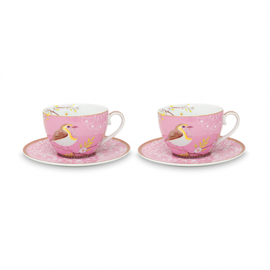 Pip Studio, Tassenset mit Untersetzer, Early Bird Pink, 280 ml, Art.-Nr. 51.004.101