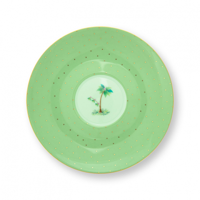 Pip Studio, Tasse mit Untersetzer, Jolie Gold Dots Green, 280 ml, Art.-Nr. 51.004.131