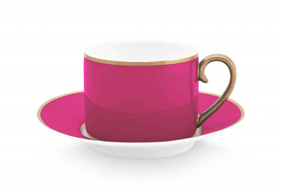 Pip Studio, Tasse mit Untersetzer, Pip Chique Gold-Rosa,220 ml, Art.-Nr. 51.004.157