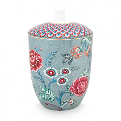 Pip Studio, Storage Jar, Flower Festival Light Blue  1.5 ltr., Art.-Nr. 51.009.035