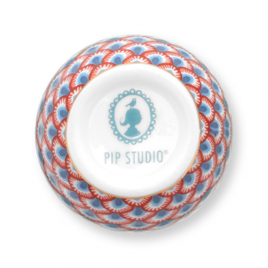 Pip Studio, Egg Cup, Flower Festival Scallop, Red-Light Blue, Art.-Nr. 51.011.033