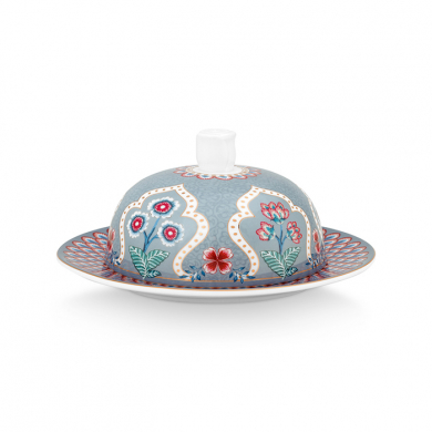 Pip Studio, Butterdose, Flower Festival Deco, Hellblau, 17x8, Art.-Nr. 51.018.130