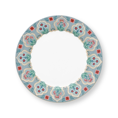 Pip Studio, Teller, Flower Festival Deco, Hellblau, Ø 21 cm, Art.-Nr. 51.001.285