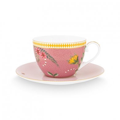 Pip Studio, Tasse mit Untersetzer, La Majorelle Dark Pink, 280 ml, Art.-Nr. 51.004.134