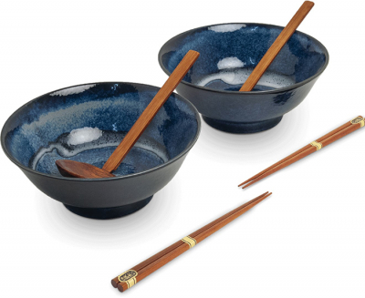 Edo Japan, Bowl Set Izayoi, Blue, Ø 22x9 cm, Item No. 6050103