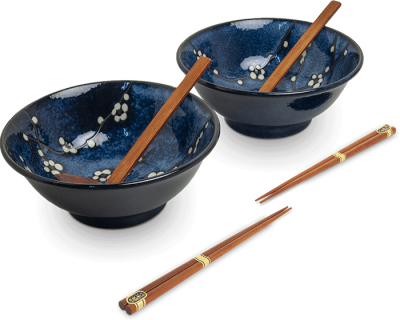 Edo Japan, Bowl Set Hanablue, Blue, Ø 22x9 cm, Item No. 6050851