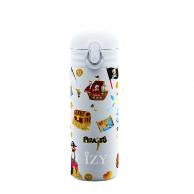 IZY Kinderflasche, Thermoskanne, Blue Pirates, 350 ml, inkl. Geschenkbox, Art.-Nr. IZY9002