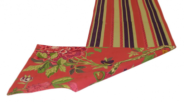Casalanas table runner, Corallo, 180x35 cm, red, 100% cotton, handmade, item no. 5010