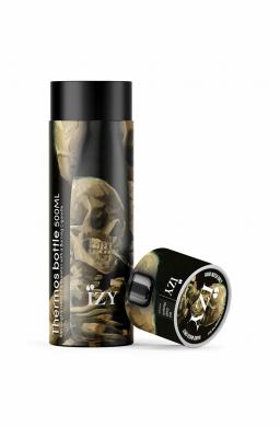 IZY Bottle, Art Collection, Thermo Bottle, Van Gogh - Cigarette Skull, 500 ml, incl. giftbox, item no. IZY6005