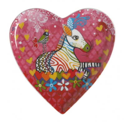 M&W LOVE HEARTS, Teller Zig Zag Zebras, Ø 15,5cm, Art.-Nr. DX0697