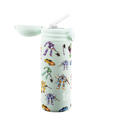 IZY Kinderflasche, Thermoskanne, Green Transformers, 350 ml, inkl. Geschenkbox, Art.-Nr. IZY9004
