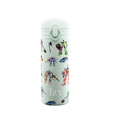 IZY Kinderflasche, Thermoskanne, Green Transformers, 350 ml, inkl. Geschenkbox, Art.-Nr. IZY9004