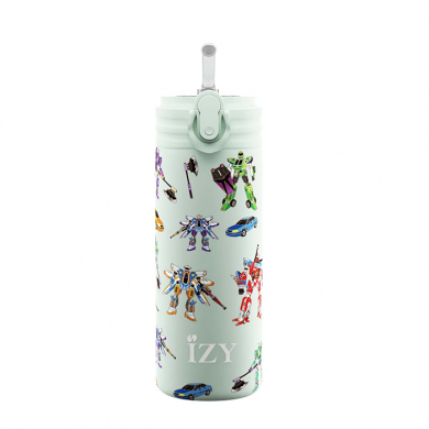 IZY Kinderflasche, Thermoskanne, Green Transformers, 350 ml, inkl. Geschenkbox, Art.-Nr. IZY9004