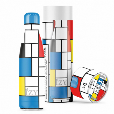 IZY Bottle, Art Collection, Thermo Bottle, Mondriaan, 500 ml, incl. giftbox, item no. IZY13005