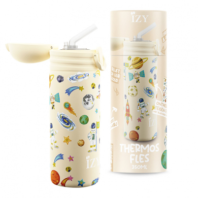 IZY Kids Bottle, Thermo Bottle, Yellow Space, 350 ml, incl. giftbox, item no. IZY9008