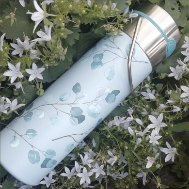 Eigenart, Leeza, Thermo Trinkflasche, Eucalyptus, Blau, inklusive Filter,  Art.Nr.: BZ11000