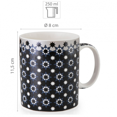 Images d'Orient Tasse mit Geschenkbox, Kaokab, 250 ml, blau schwarz weiß, Art.-Nr. POR232031