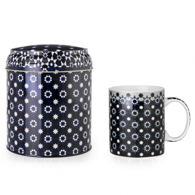 Images d'Orient Tasse mit Geschenkbox, Kaokab, 250 ml, blau schwarz weiß, Art.-Nr. POR232031