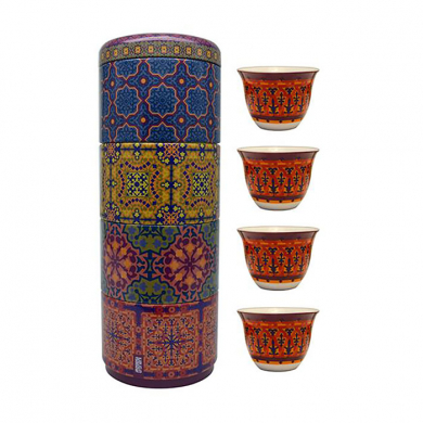 Images d'Orient Schalen-Set mit 4 Tassen und Tin box, VAGABONDE, Ø 60cm, Art.-Nr. POR602084